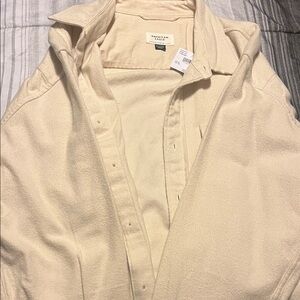 American Eagle Outfitters Cream Casual Button Down Shirt